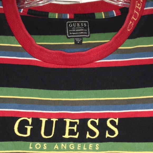 Guess striped short sleeve shirt size medium. - Picture 2 of 3